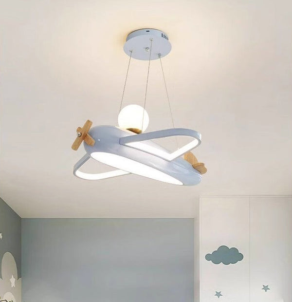 Lustre avion de style crème pour chambre d'enfant