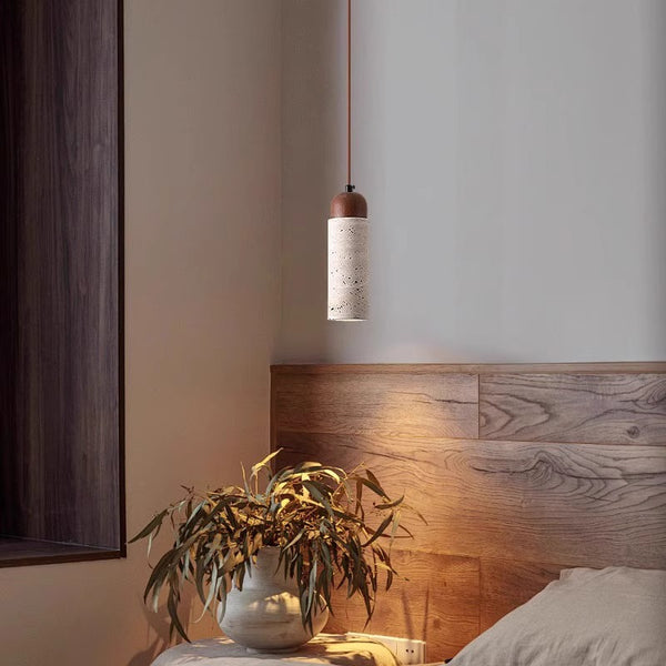 Japanese style creative yellow travertine bedroom chandelier