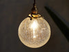 Vintage Brass Cracked Glass Bedroom Bedside Pendant light