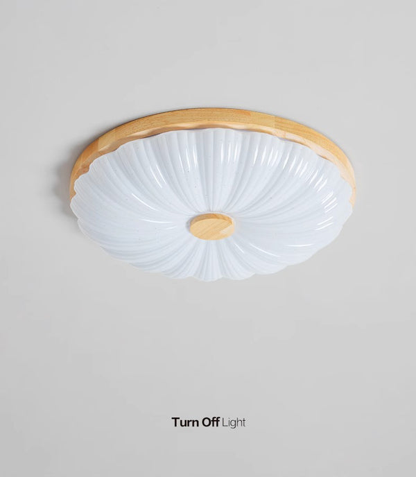 Wood color cream style bedroom ceiling lamp