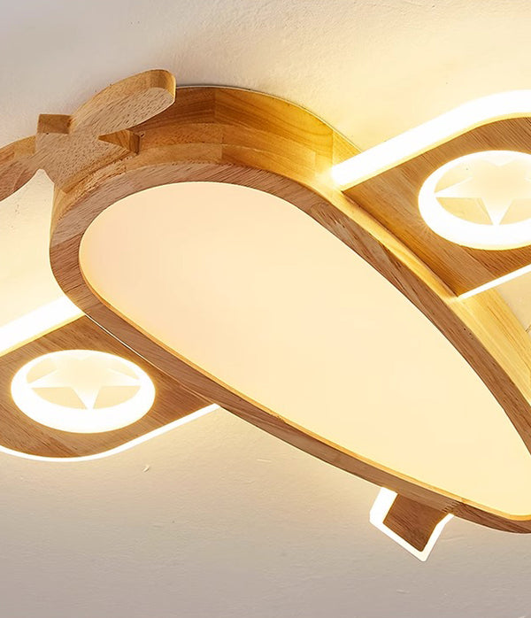 Flugzeug-Deckenlampe aus Massivholz
