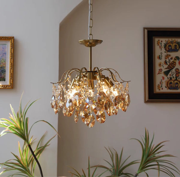 French retro glass chandelier