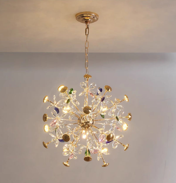 Creative petal dandelion colored crystal chandelier