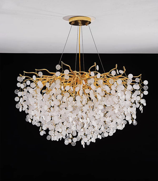 French light luxury glass living room chandelier