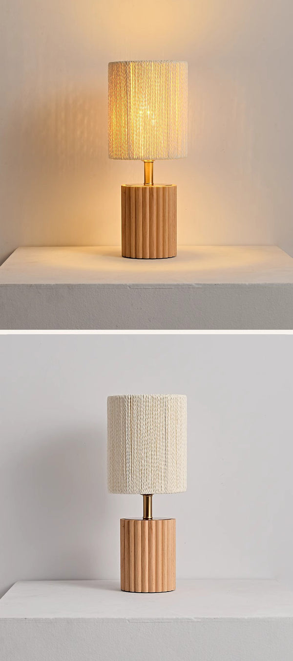 Schlafzimmer-Tischlampe aus Massivholz im japanischen Stil