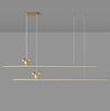 All-copper minimalist long strip restaurant chandelier