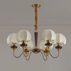 French solid wood fabric chandelier