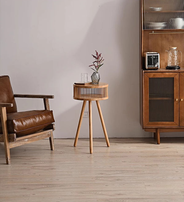 Retro Massivholz Stehlampe