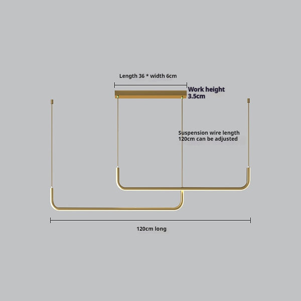 Suspension de salle à manger moderne à LED géométrique à longue bande