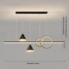 Lustre de restaurant à longue bande géométrique créative minimaliste