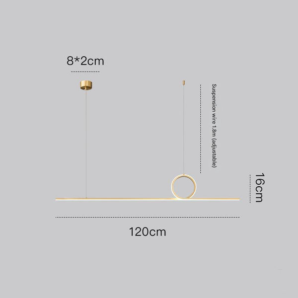 Creative LED long strip chandelier