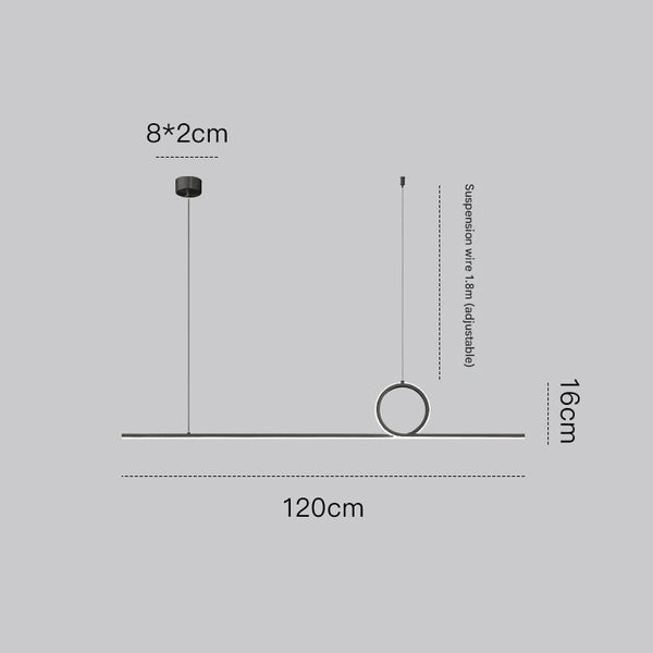 Creative LED long strip chandelier