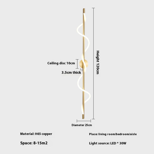 All copper line wall lamp