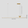 All-copper minimalist long strip restaurant chandelier