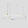 All-copper minimalist long strip restaurant chandelier