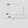 All-copper minimalist long strip restaurant chandelier