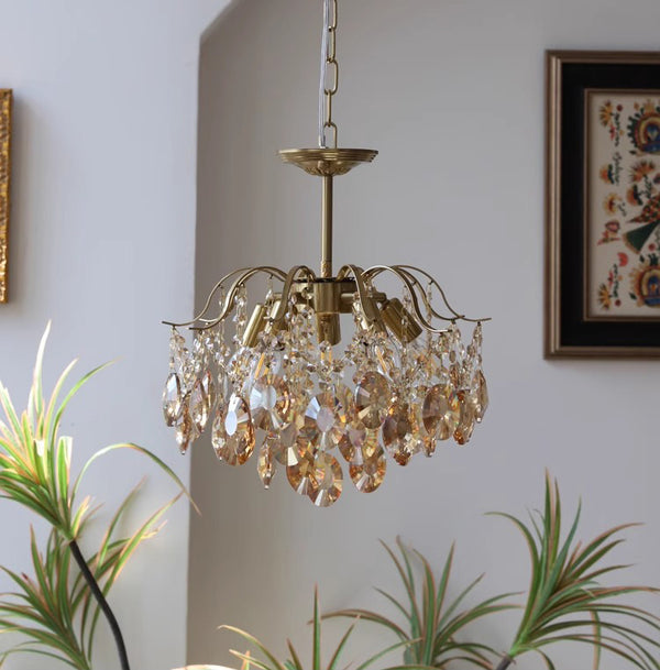 French retro glass chandelier