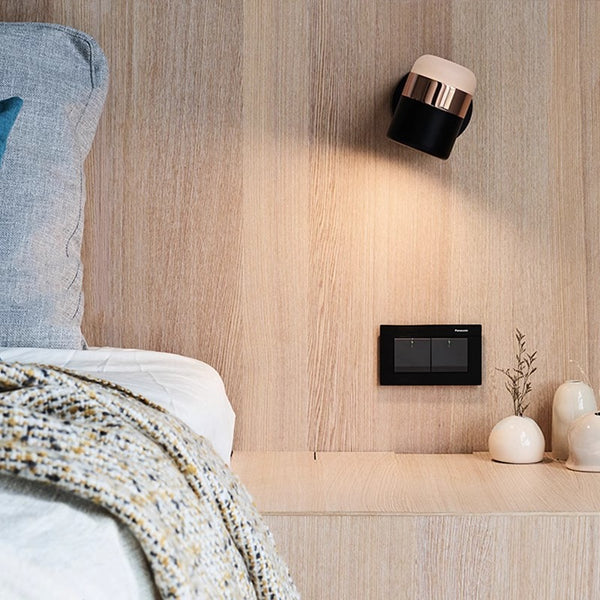 Lampe murale de chevet rotative à LED pour chambre à coucher