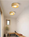 Round creative wood grain corridor ceiling lamp