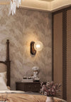 Solid wood crack glass aisle wall lamp
