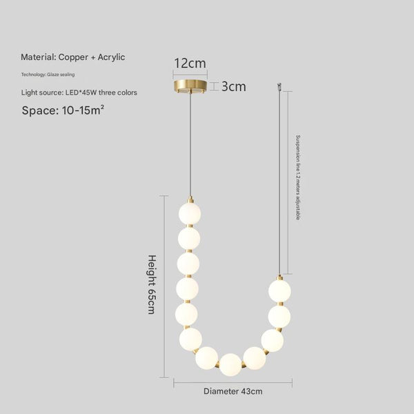 Cream style all-copper magic bean chandelier