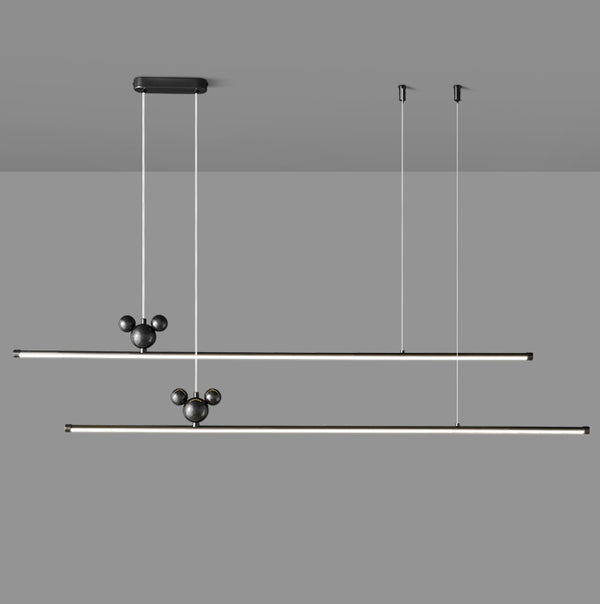 All-copper minimalist long strip restaurant chandelier