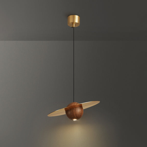Walnut all copper bedside chandelier