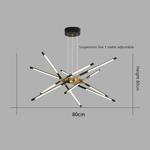 Geometric line LED chandelier