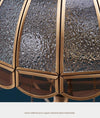 Retro full copper glass bedroom living room study table lamp