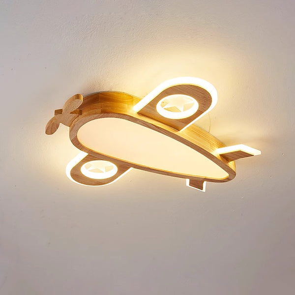 Flugzeug-Deckenlampe aus Massivholz