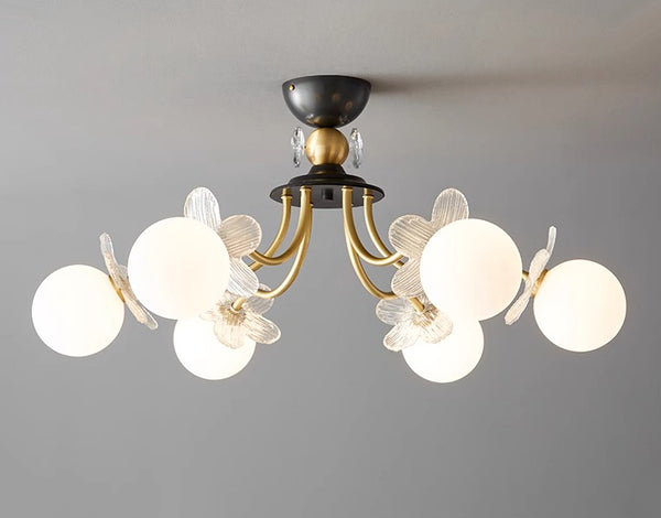 French cream style full copper living room and bedroom ceiling lamp