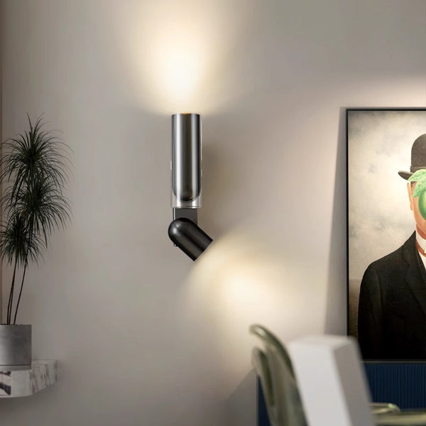 Nordic minimalist double head rotatable bedroom bedside wall lamp