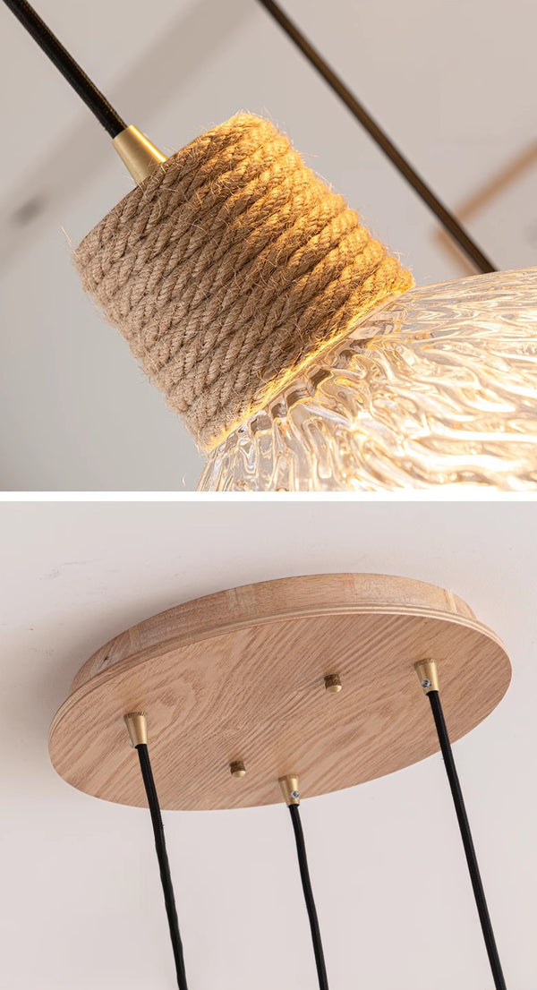 Kronleuchter aus Holzwindglas im japanischen Stil