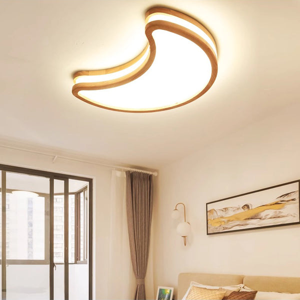 LED children's room solid wood ceiling lamp