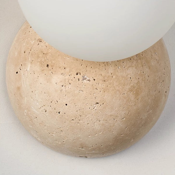 Wabi-sabi style yellow travertine bedroom bedside corridor wall lamp