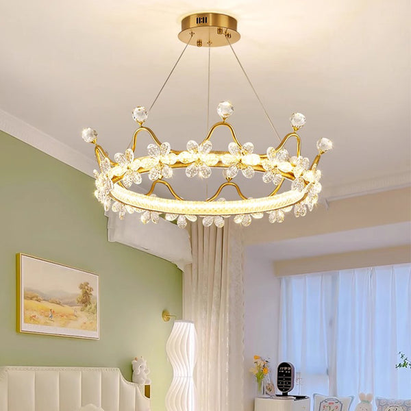 Creative Crown Crystal Bedroom Chandelier