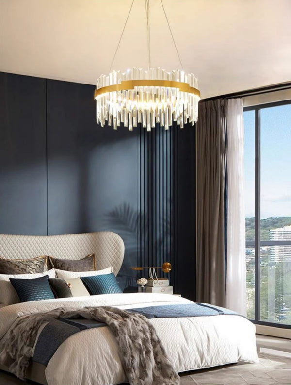 French light luxury LED living room crystal chandelier