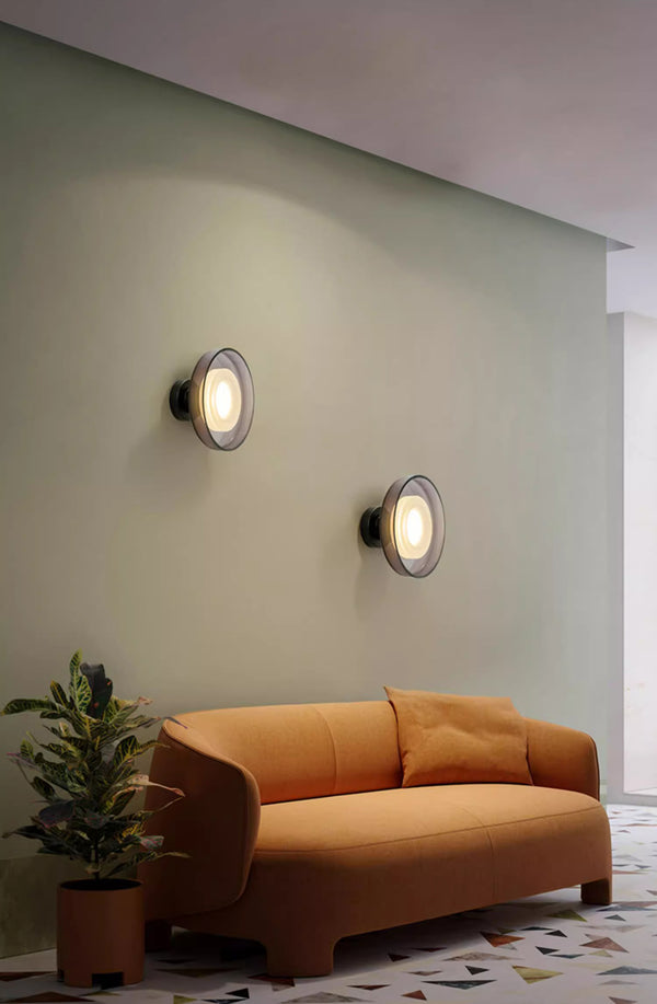 Italian style minimalist glass entrance corridor background wall lamp