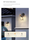 Retro glass home outdoor courtyard corridor human body induction waterproof wall lamp