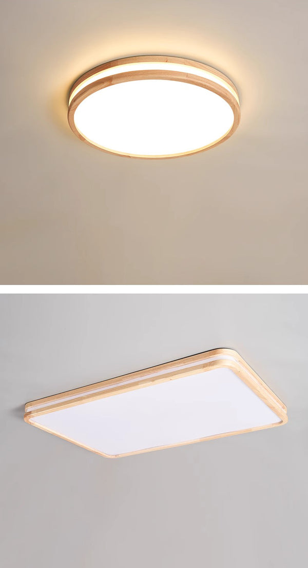 Solid wood LED ceiling light