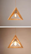 Lustre triangulaire en bois massif