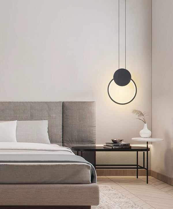Minimalist LED Line Bedroom Bedside Chandelier