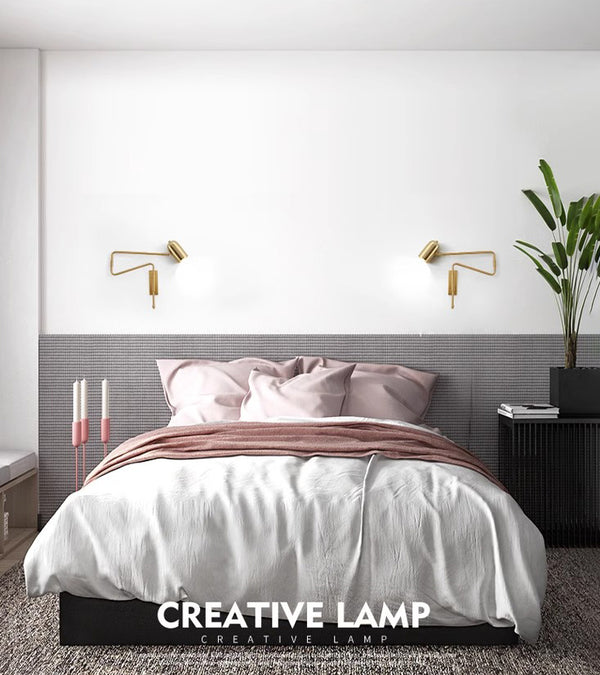 Lampe de chevet murale pliable et rétractable à long poteau