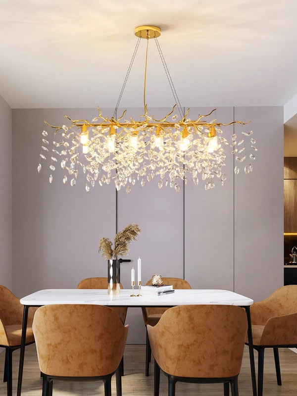 French creative branch crystal living room and dining room chandelier
