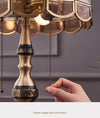 Retro full copper glass bedroom living room study table lamp