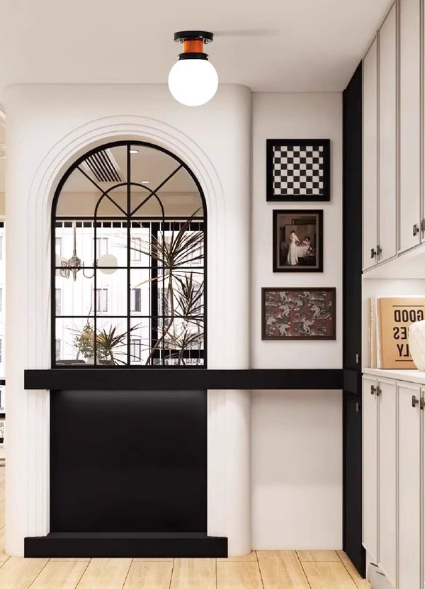 Japanese retro glass ball aisle ceiling lamp