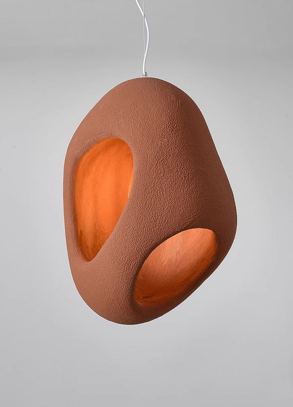 Pendelleuchte aus Kieselsteinen im japanischen Stil für den Esstisch