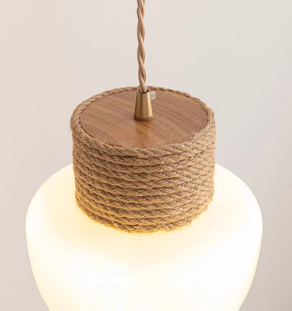 Lampe à suspension de salle à manger de style japonais de couleur crème