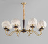 French solid wood fabric chandelier