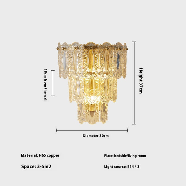 French creative glass aisle wall lamp